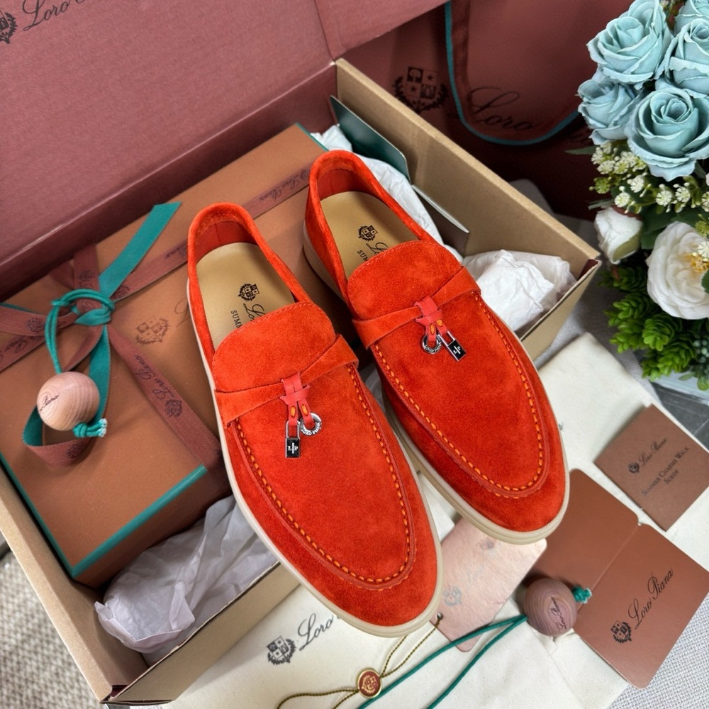 Loro Piana Women’s Orange Loafers